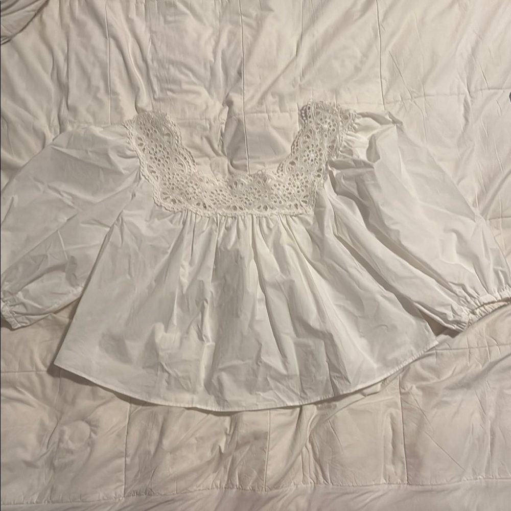 Sandro White Crop Top